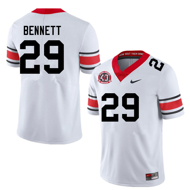 Georgia Bulldogs Men's Luke Bennett #29 White 2022 40th Anniversary Stitched College UGA Football Jersey 23JV018DK